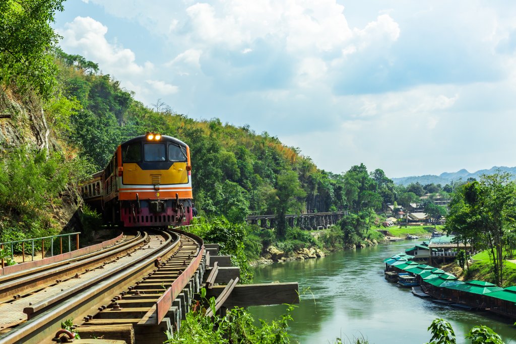 Bridge Of River Kwai And Erawan Waterfall
