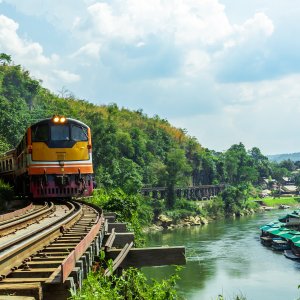 Bridge Of River Kwai And Erawan Waterfall