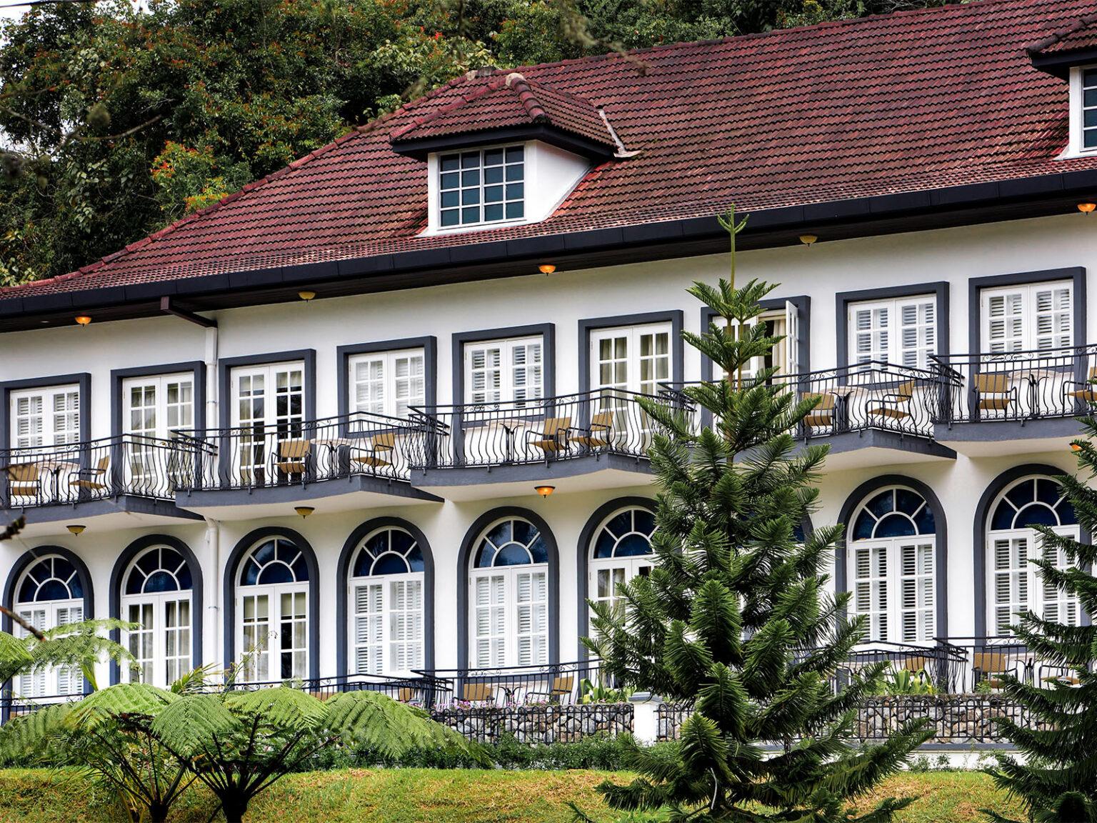 Colonial-style Cameron Highlands Resort building with balconies and green garden