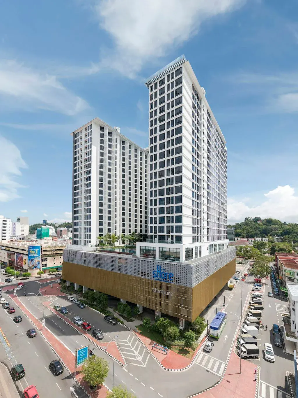 Citadines Waterfront high-rise building in an urban city setting